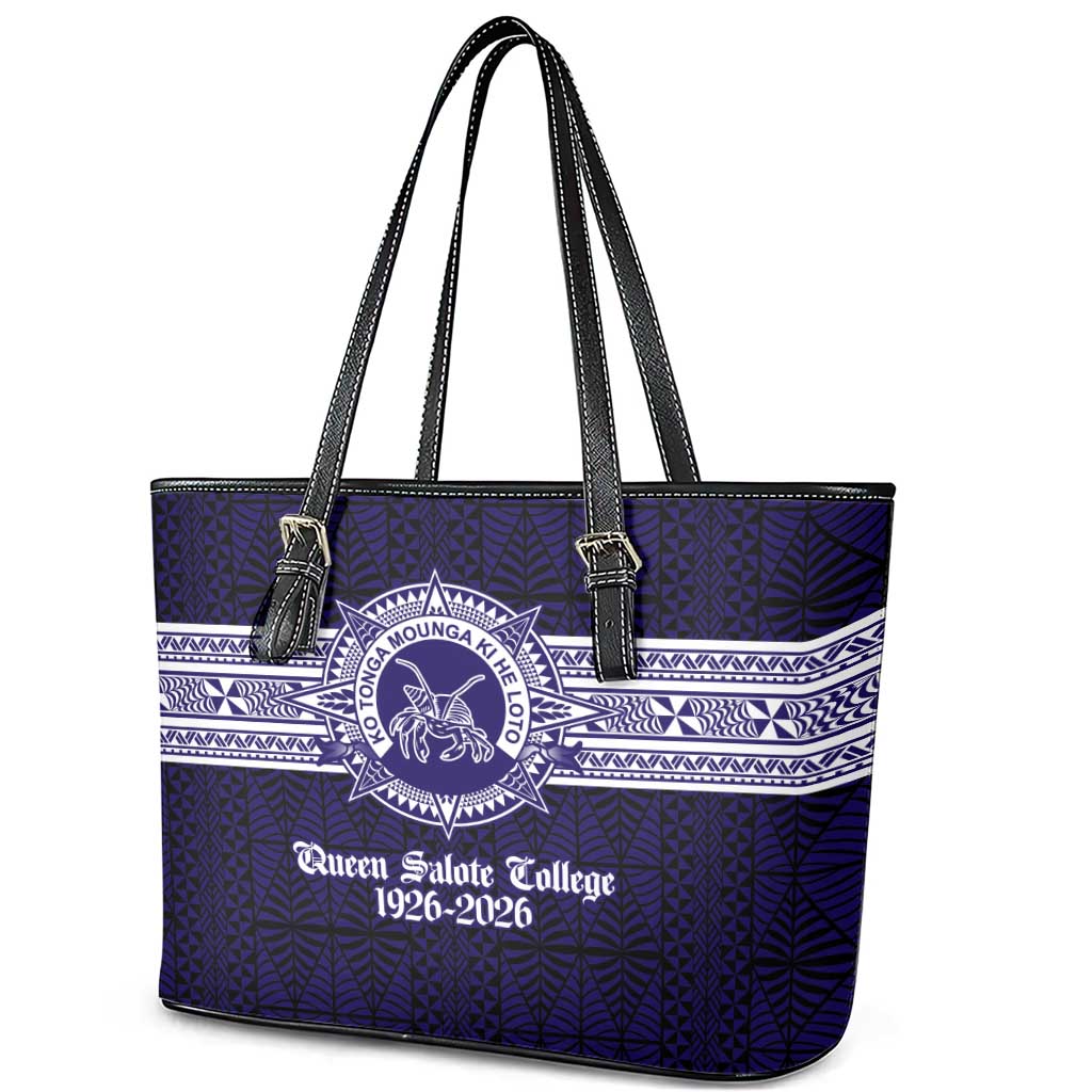 Tonga Queen Salote College 100 years Leather Tote Bag QSC 1926-2026 Tongan Pattern