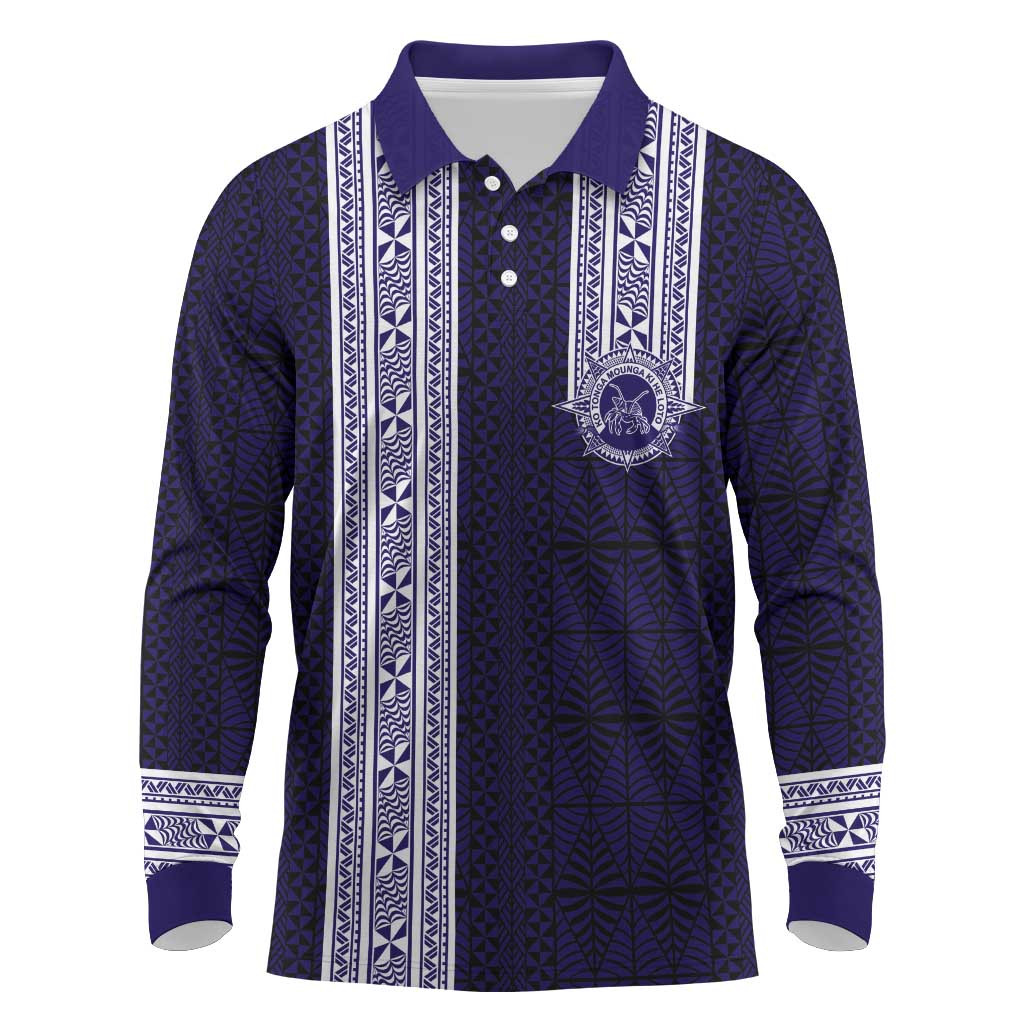 Tonga Queen Salote College 100 years Long Sleeve Polo Shirt QSC 1926-2026 Tongan Pattern