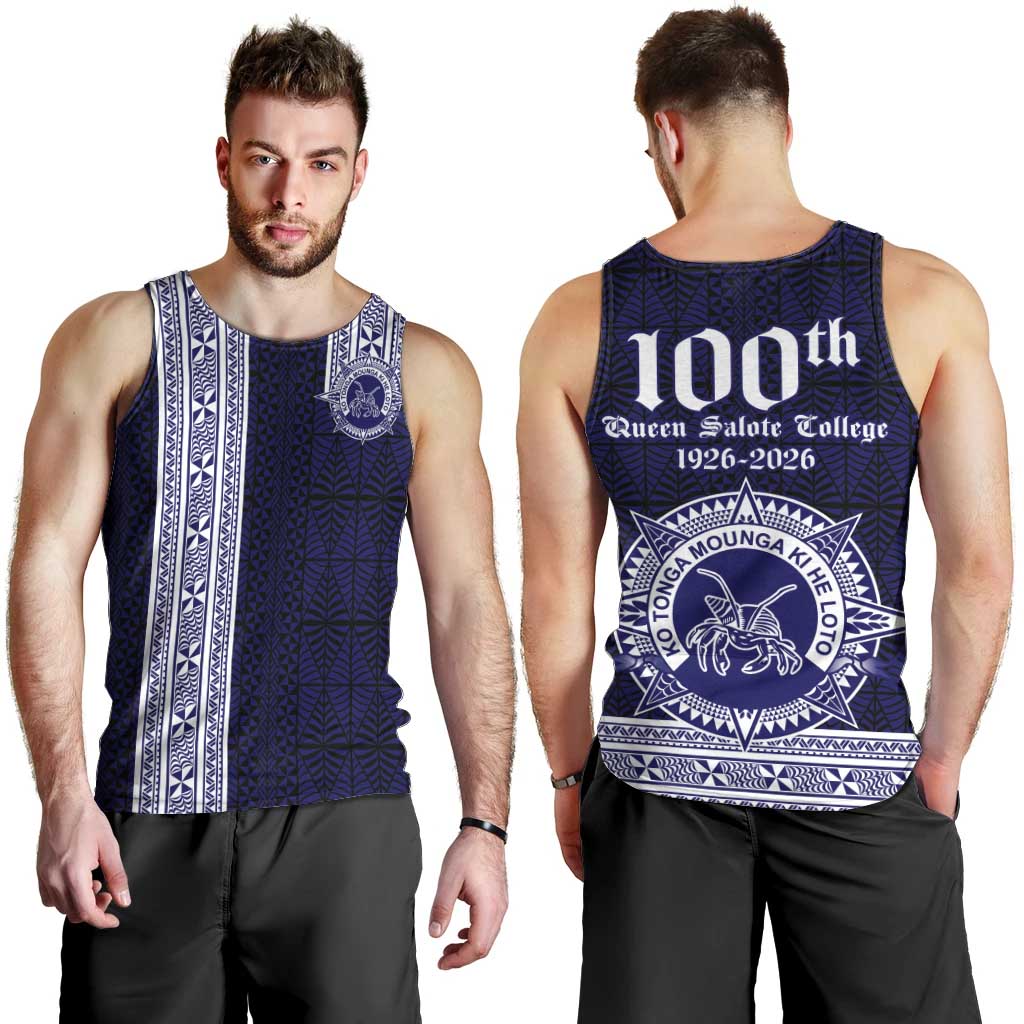 Tonga Queen Salote College 100 years Men Tank Top QSC 1926-2026 Tongan Pattern LT9 - Polynesian Pride
