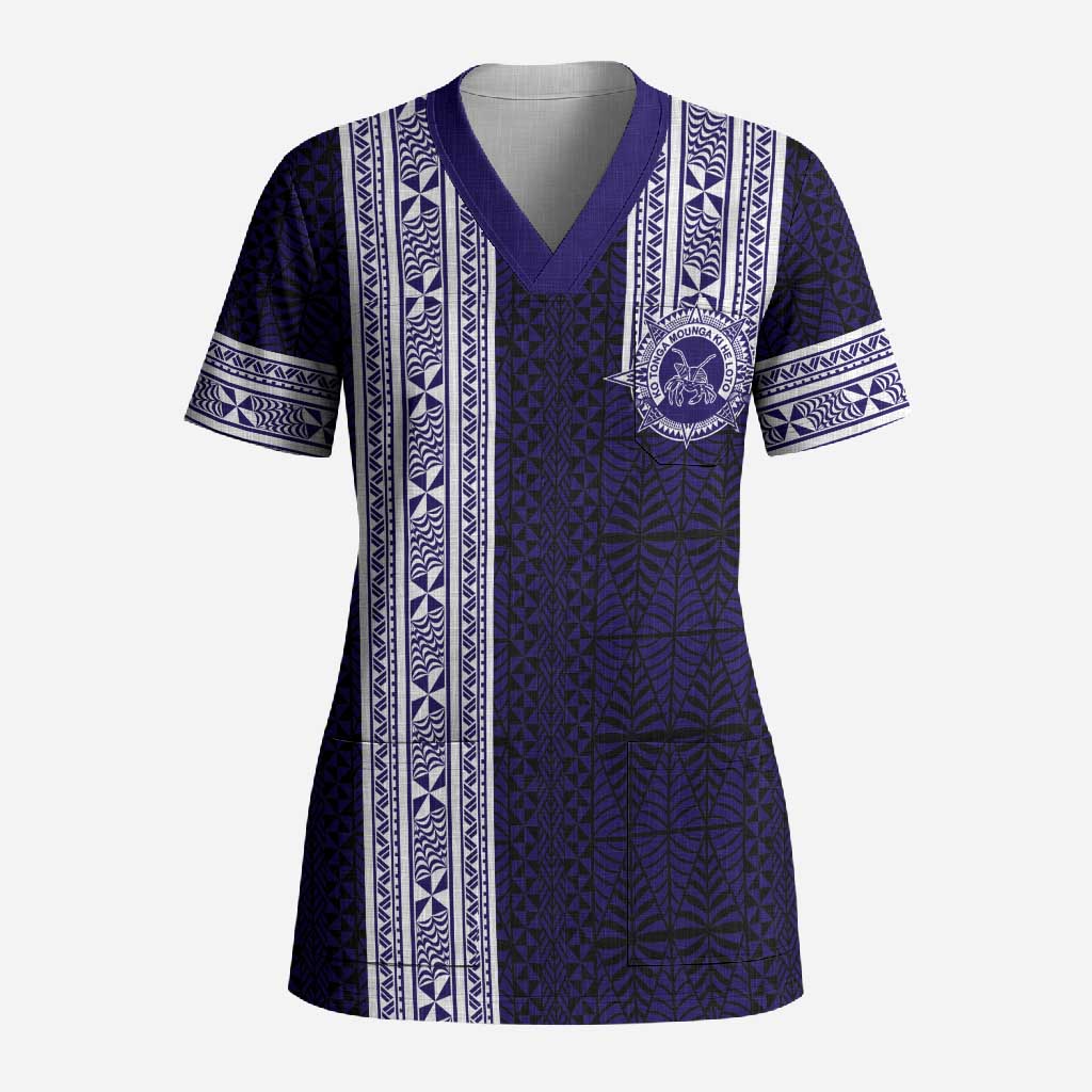 Tonga Queen Salote College 100 years Scrub Top QSC 1926-2026 Tongan Pattern