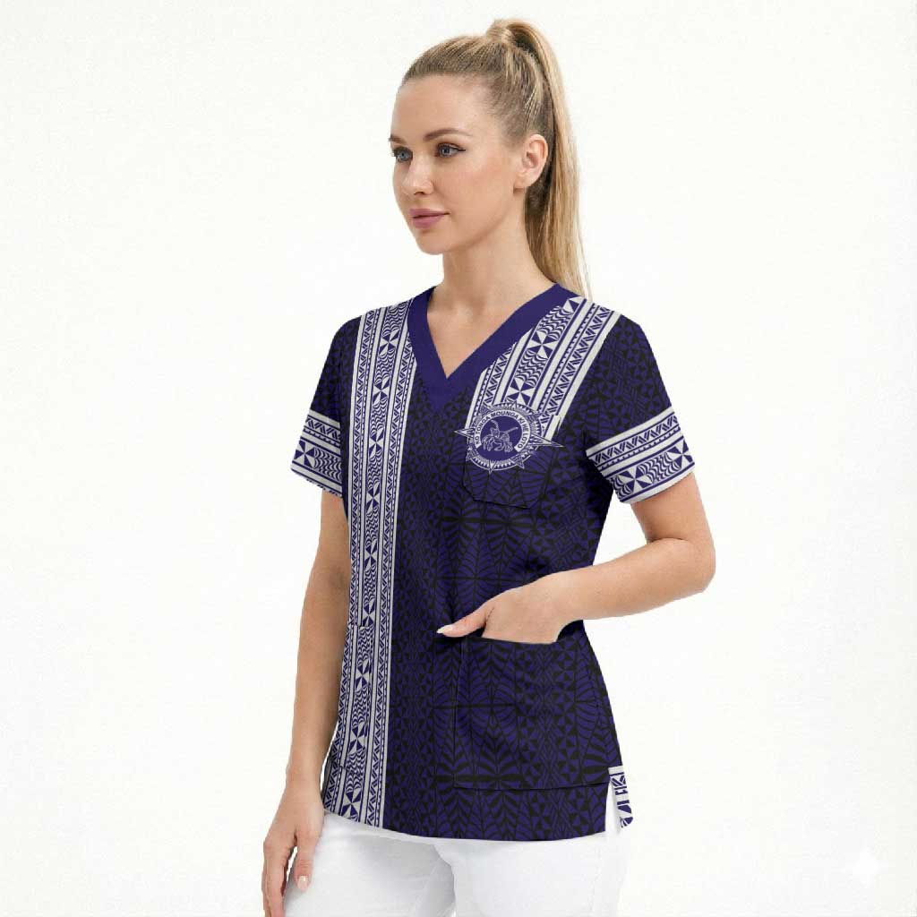 Tonga Queen Salote College 100 years Scrub Top QSC 1926-2026 Tongan Pattern