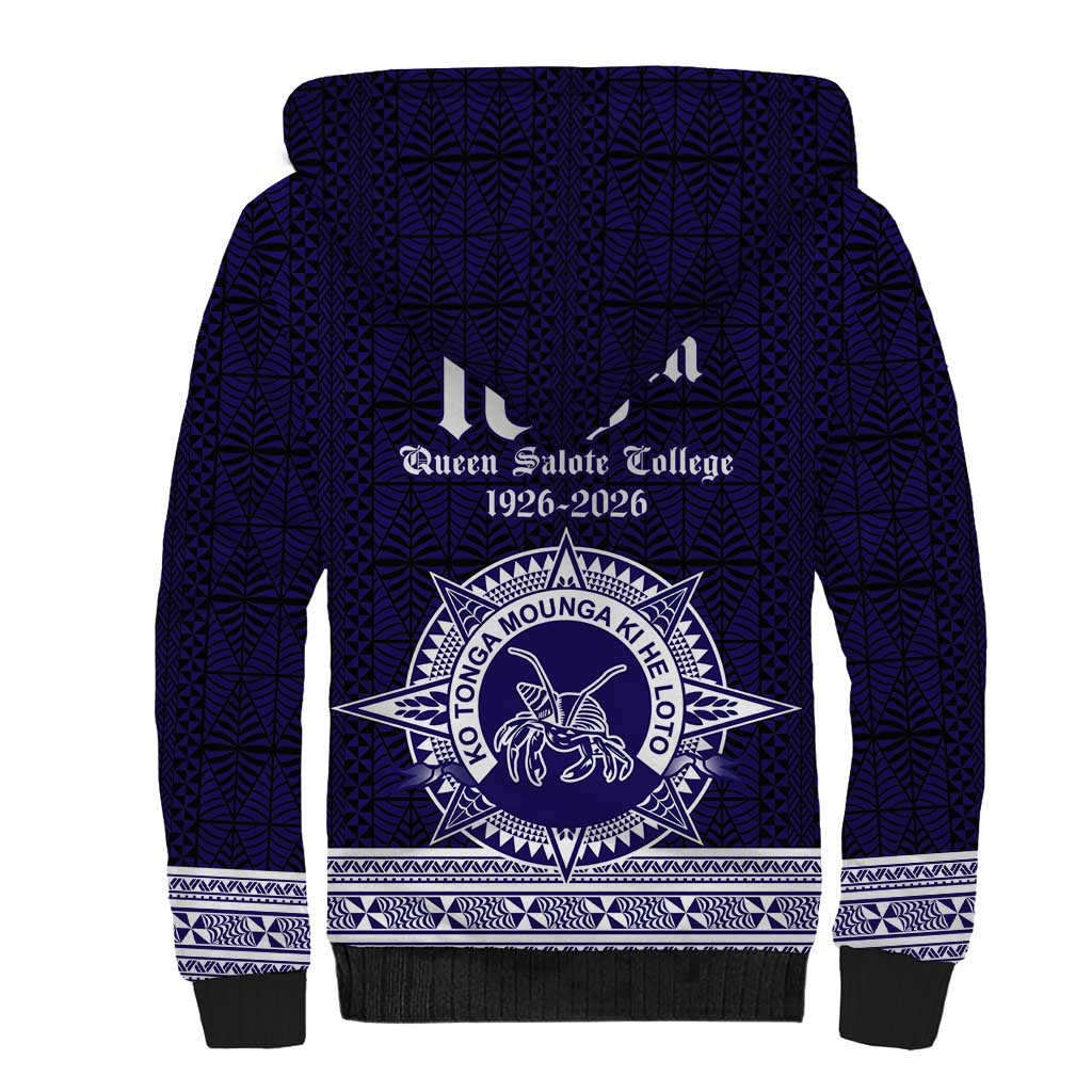 Tonga Queen Salote College 100 years Sherpa Hoodie QSC 1926-2026 Tongan Pattern