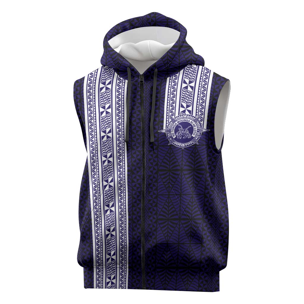Tonga Queen Salote College 100 years Sleeveless Zip Hoodie QSC 1926-2026 Tongan Pattern