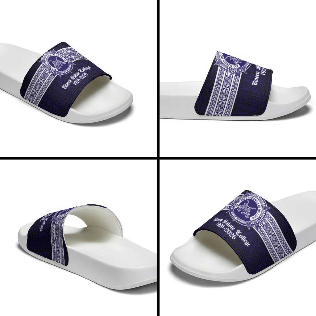 Tonga Queen Salote College 100 years Slide Sandals QSC 1926-2026 Tongan Pattern