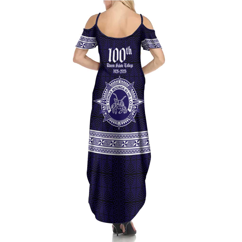 Tonga Queen Salote College 100 years Summer Maxi Dress QSC 1926-2026 Tongan Pattern LT9 - Polynesian Pride