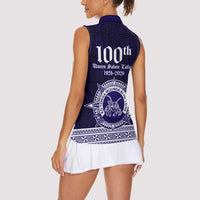 Tonga Queen Salote College 100 years Women Sleeveless Polo Shirt QSC 1926-2026 Tongan Pattern LT9 - Polynesian Pride