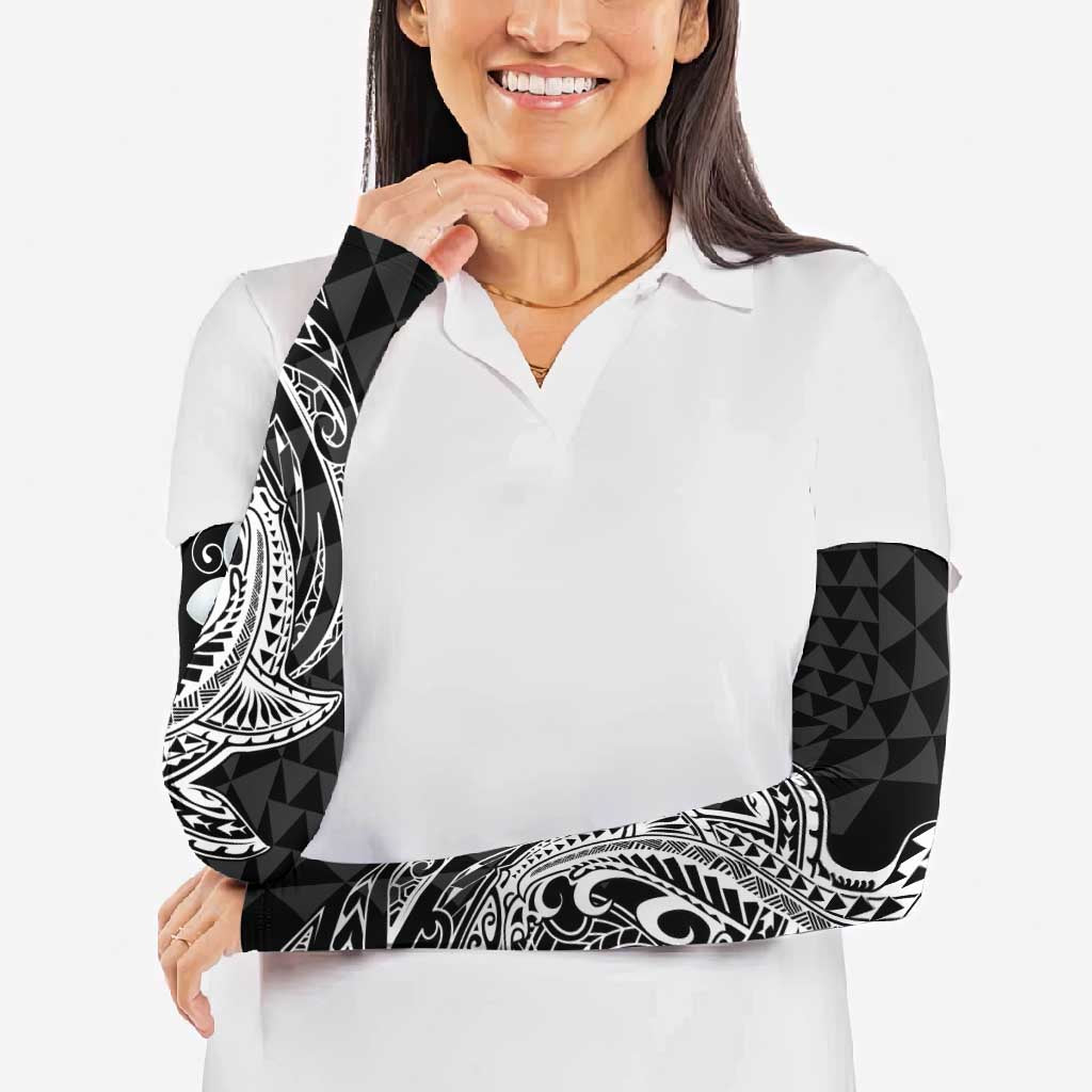 Aloha Hammerhead Shark Arm Sleeves Black Hawaiian Kakau Tribal Tattoo - Polynesian Pride