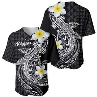 Aloha Hammerhead Shark Baseball Jersey Black Hawaiian Kakau Tribal Tattoo