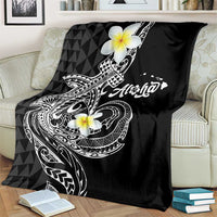 Aloha Hammerhead Shark Blanket Black Hawaiian Kakau Tribal Tattoo