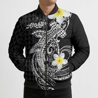 Aloha Hammerhead Shark Bomber Puffer Jacket Black Hawaiian Kakau Tribal Tattoo - Polynesian Pride