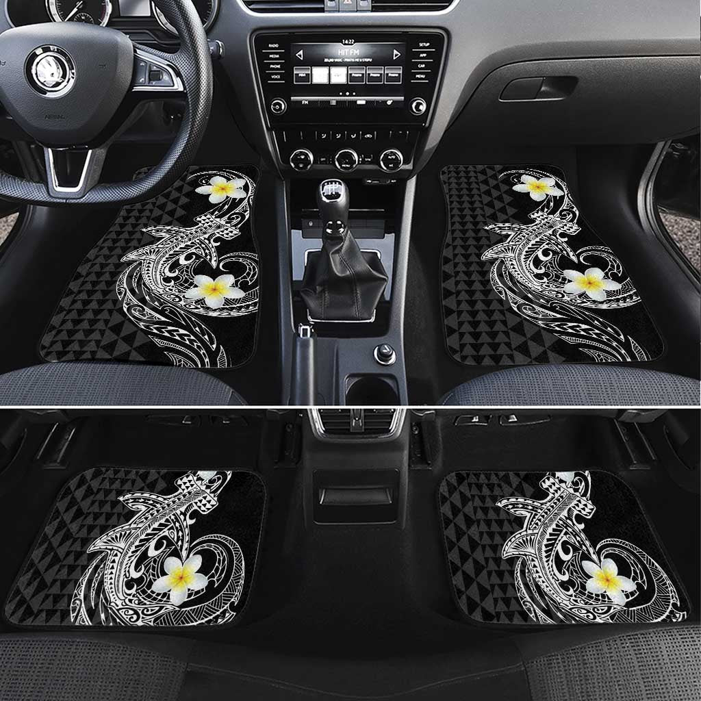 Aloha Hammerhead Shark Car Mats Black Hawaiian Kakau Tribal Tattoo