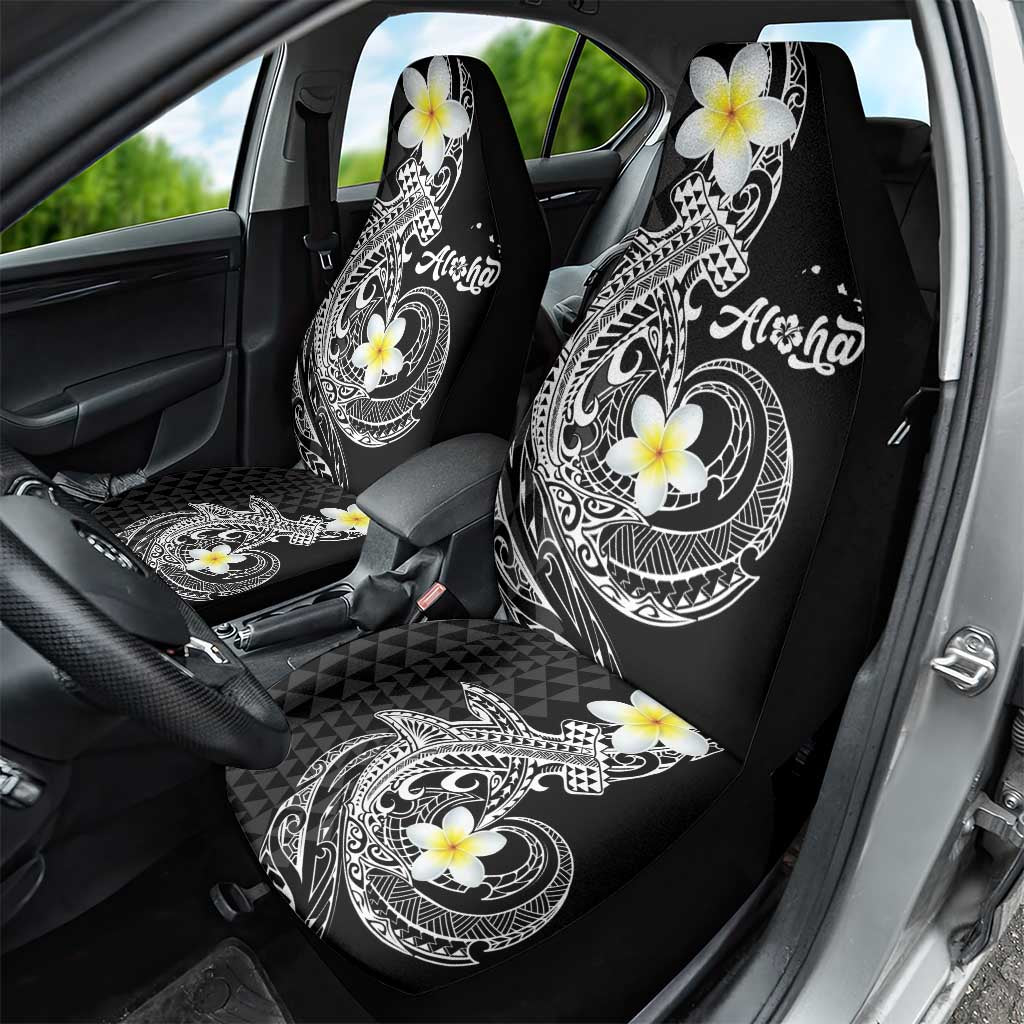 Aloha Hammerhead Shark Car Seat Cover Black Hawaiian Kakau Tribal Tattoo