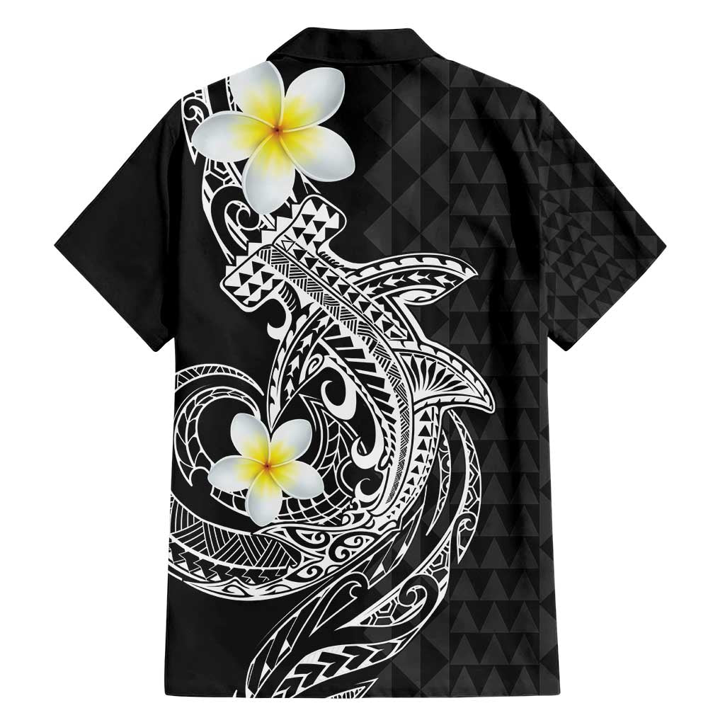 Aloha Hammerhead Shark Hawaiian Shirt Black Hawaiian Kakau Tribal Tattoo
