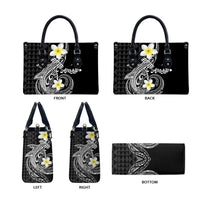 Aloha Hammerhead Shark Leather Bag Black Hawaiian Kakau Tribal Tattoo - Polynesian Pride