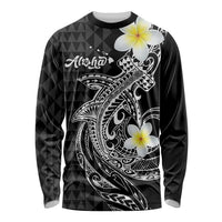Aloha Hammerhead Shark Long Sleeve Shirt Black Hawaiian Kakau Tribal Tattoo