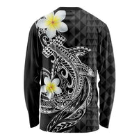 Aloha Hammerhead Shark Long Sleeve Shirt Black Hawaiian Kakau Tribal Tattoo