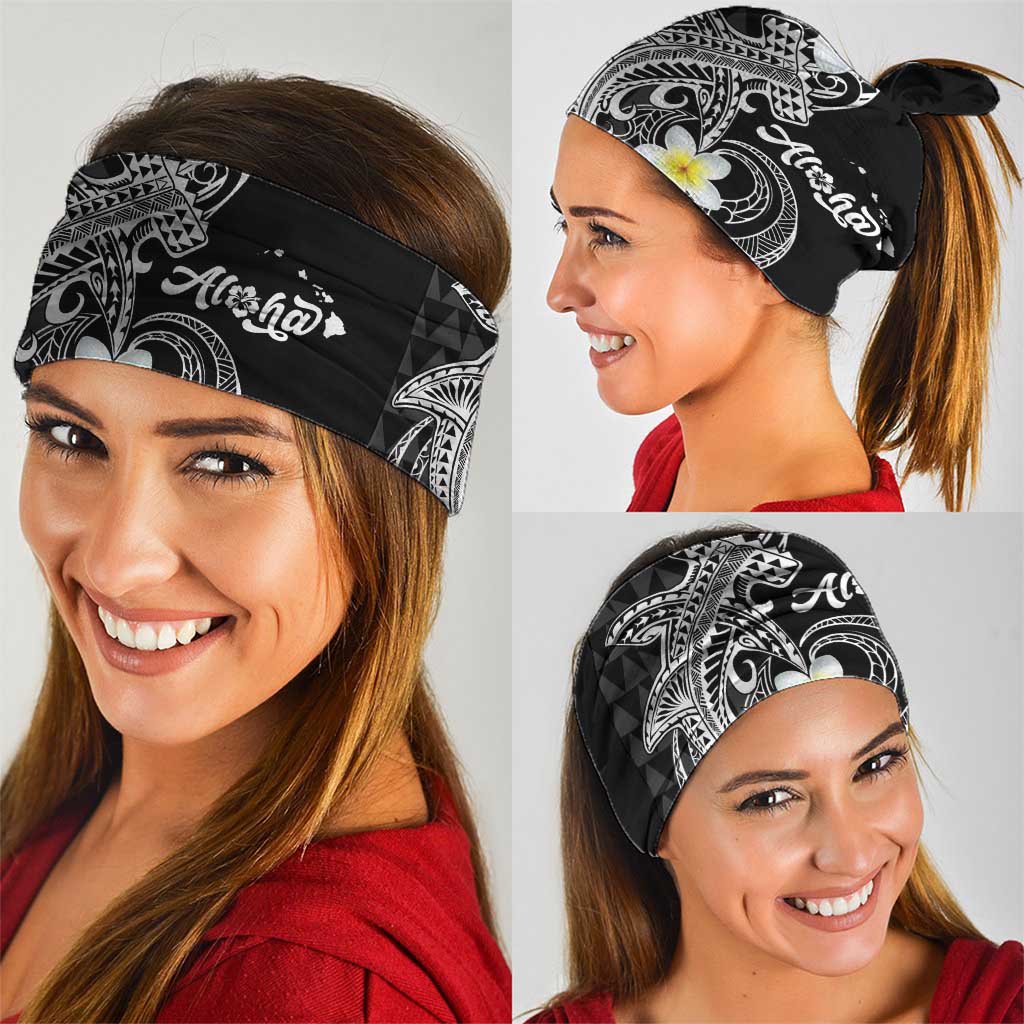 Aloha Hammerhead Shark Neck Gaiter Black Hawaiian Kakau Tribal Tattoo - Polynesian Pride