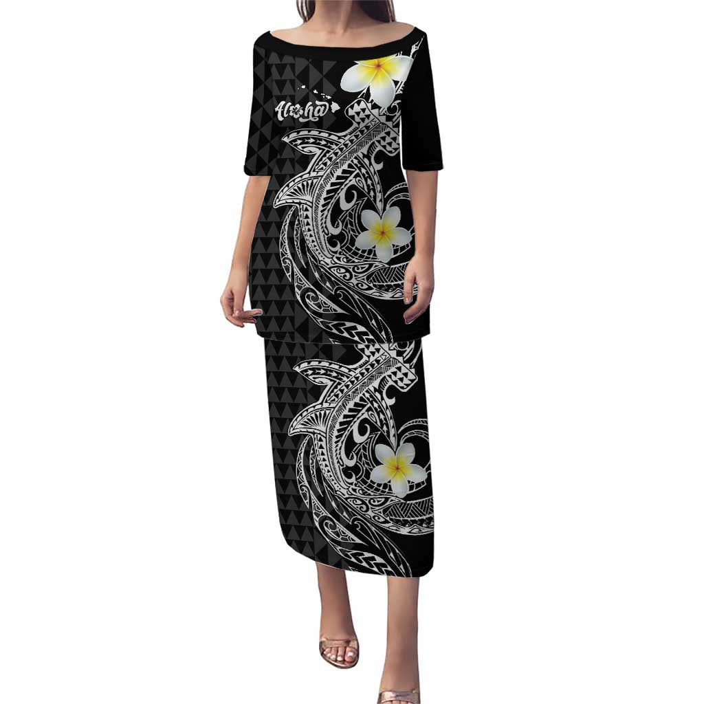 Aloha Hammerhead Shark Puletasi Black Hawaiian Kakau Tribal Tattoo