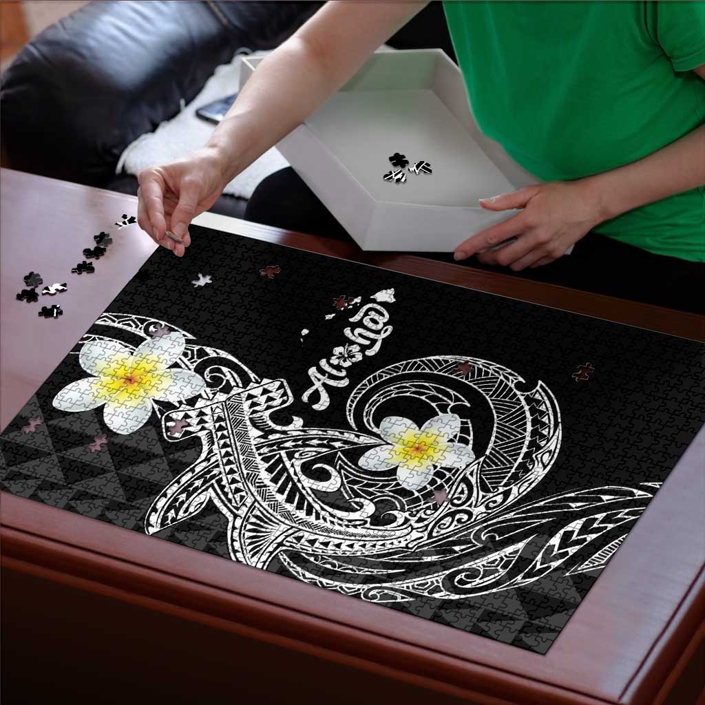 Aloha Hammerhead Shark Puzzle Black Hawaiian Kakau Tribal Tattoo - Polynesian Pride