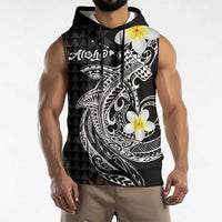 Aloha Hammerhead Shark Sleeveless Hoodie Black Hawaiian Kakau Tribal Tattoo - Polynesian Pride
