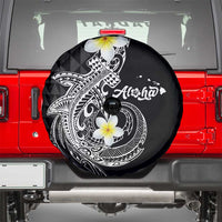 Aloha Hammerhead Shark Spare Tire Cover Black Hawaiian Kakau Tribal Tattoo