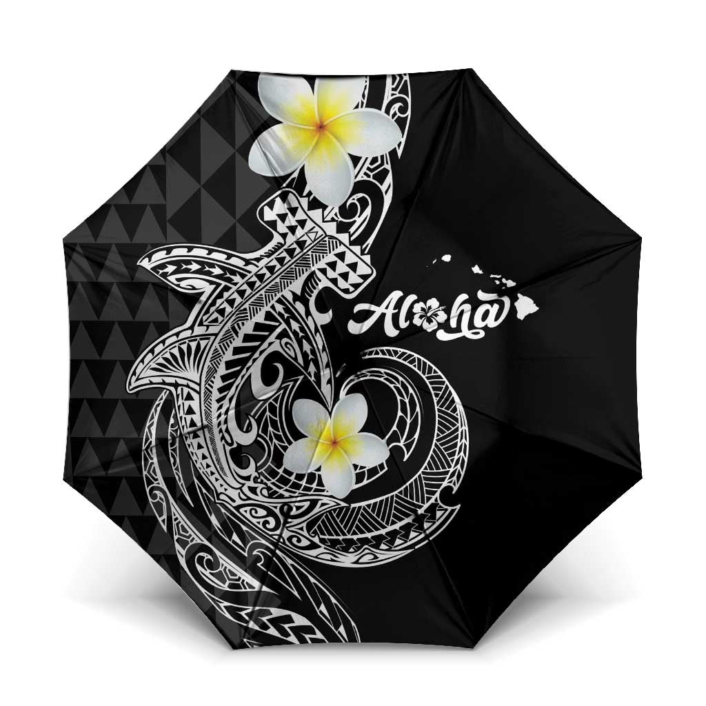 Aloha Hammerhead Shark Umbrella Black Hawaiian Kakau Tribal Tattoo - Polynesian Pride