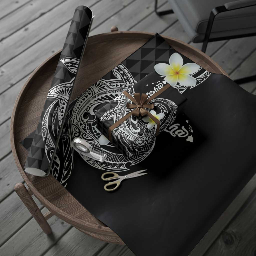 Aloha Hammerhead Shark Wrapping Paper Black Hawaiian Kakau Tribal Tattoo - Polynesian Pride