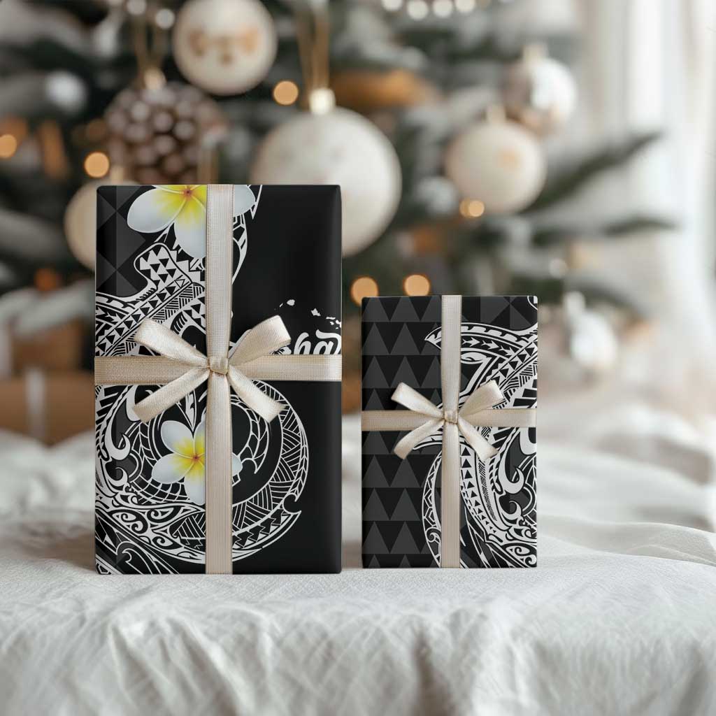 Aloha Hammerhead Shark Wrapping Paper Black Hawaiian Kakau Tribal Tattoo - Polynesian Pride