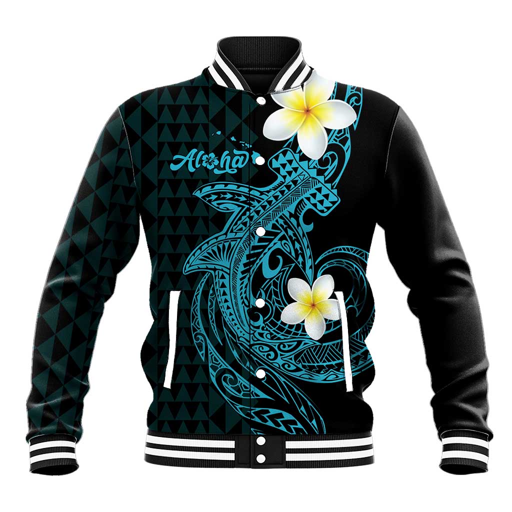 Aloha Hammerhead Shark Baseball Jacket Calypso Hawaiian Kakau Tribal Tattoo