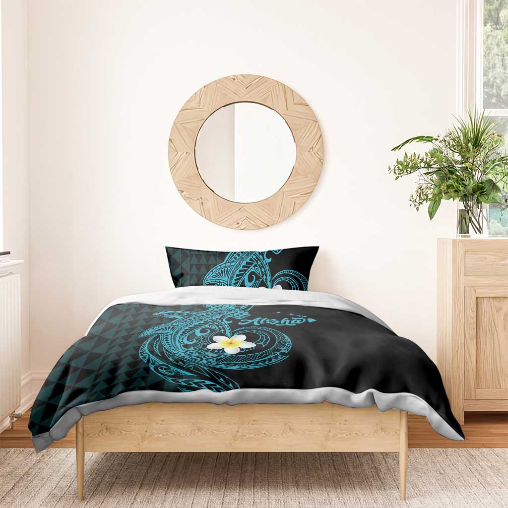 Aloha Hammerhead Shark Bedding Set Calypso Hawaiian Kakau Tribal Tattoo