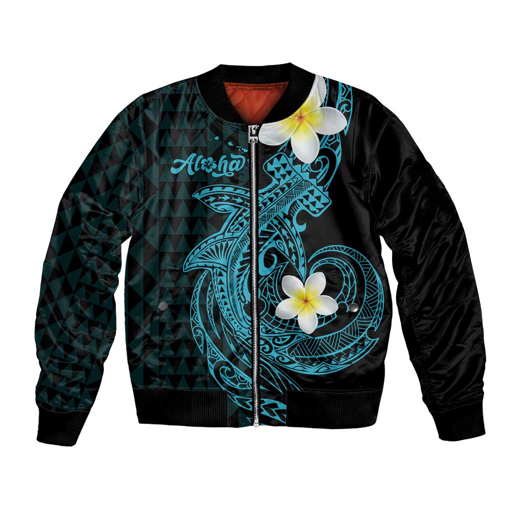 Aloha Hammerhead Shark Bomber Jacket Calypso Hawaiian Kakau Tribal Tattoo