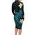 Aloha Hammerhead Shark Family Matching Long Sleeve Bodycon Dress and Hawaiian Shirt Calypso Hawaiian Kakau Tribal Tattoo