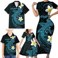 Aloha Hammerhead Shark Family Matching Short Sleeve Bodycon Dress and Hawaiian Shirt Calypso Hawaiian Kakau Tribal Tattoo