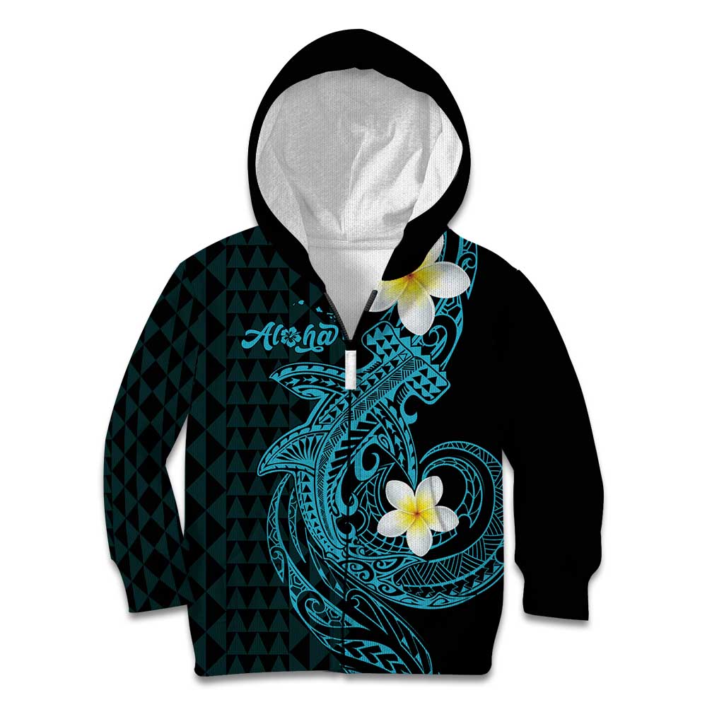 Aloha Hammerhead Shark Kid Hoodie Calypso Hawaiian Kakau Tribal Tattoo