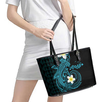 Aloha Hammerhead Shark Leather Tote Bag Calypso Hawaiian Kakau Tribal Tattoo