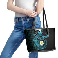 Aloha Hammerhead Shark Leather Tote Bag Calypso Hawaiian Kakau Tribal Tattoo