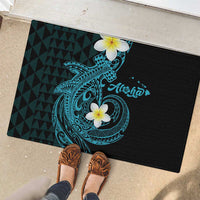 Aloha Hammerhead Shark Rubber Doormat Calypso Hawaiian Kakau Tribal Tattoo