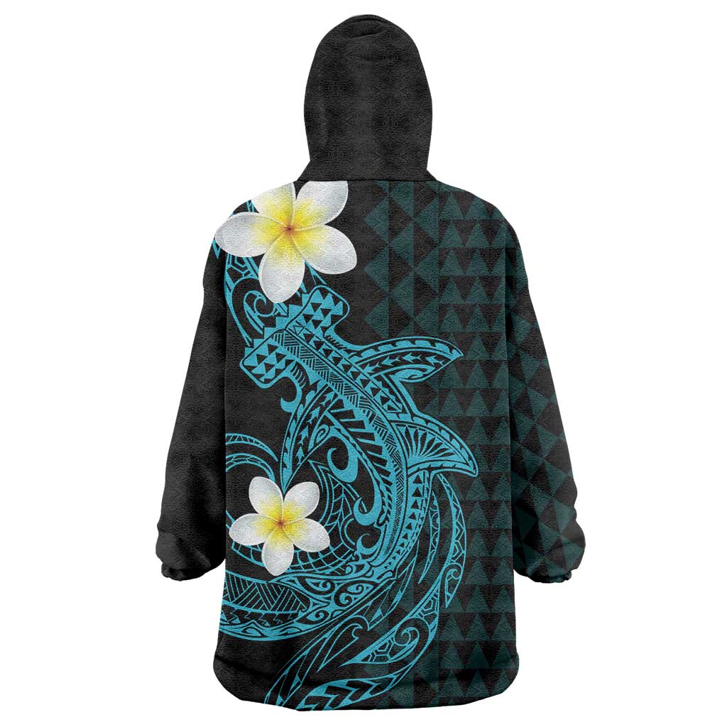 Aloha Hammerhead Shark Wearable Blanket Hoodie Calypso Hawaiian Kakau Tribal Tattoo