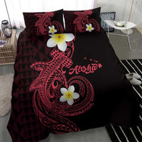 Aloha Hammerhead Shark Bedding Set Feverish Pink Hawaiian Kakau Tribal Tattoo