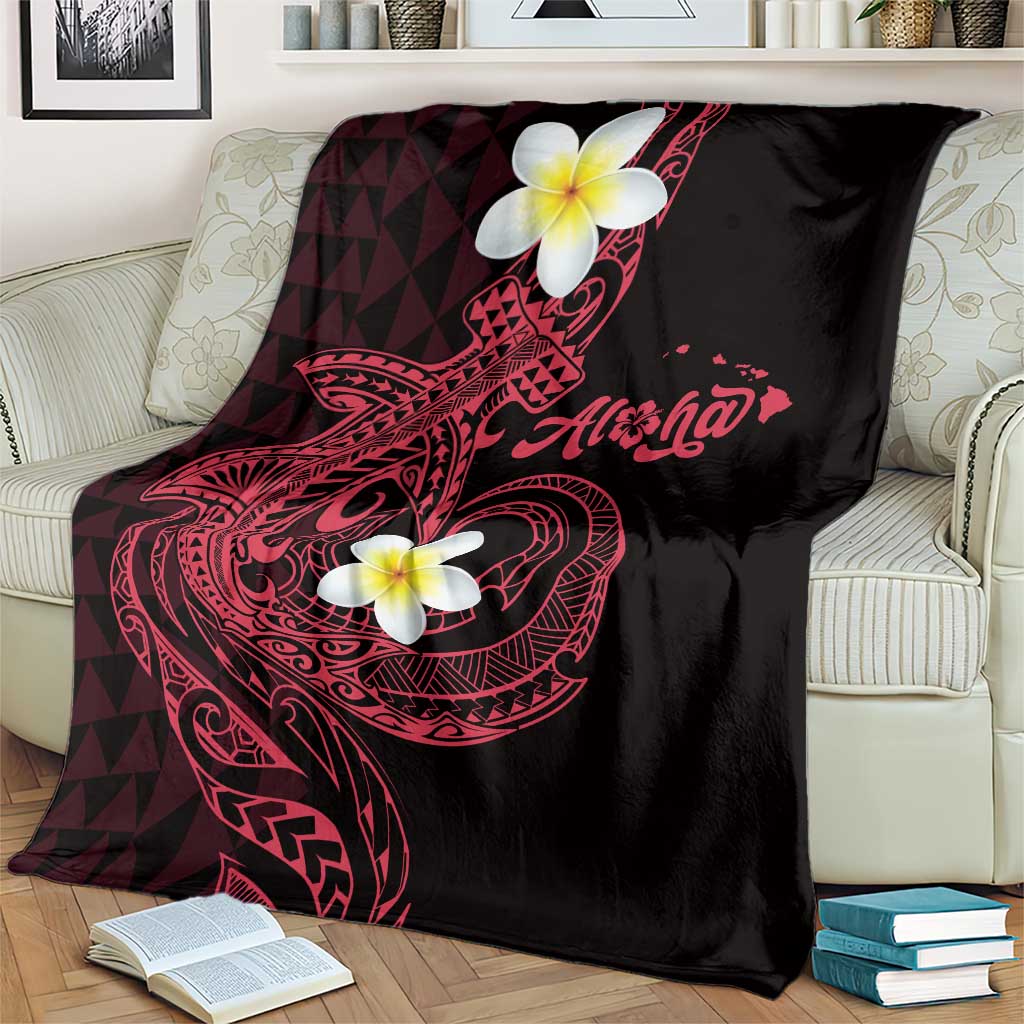 Aloha Hammerhead Shark Blanket Feverish Pink Hawaiian Kakau Tribal Tattoo