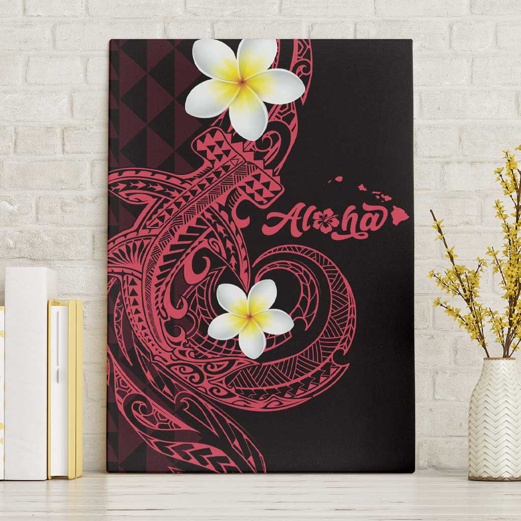 Aloha Hammerhead Shark Canvas Wall Art Feverish Pink Hawaiian Kakau Tribal Tattoo