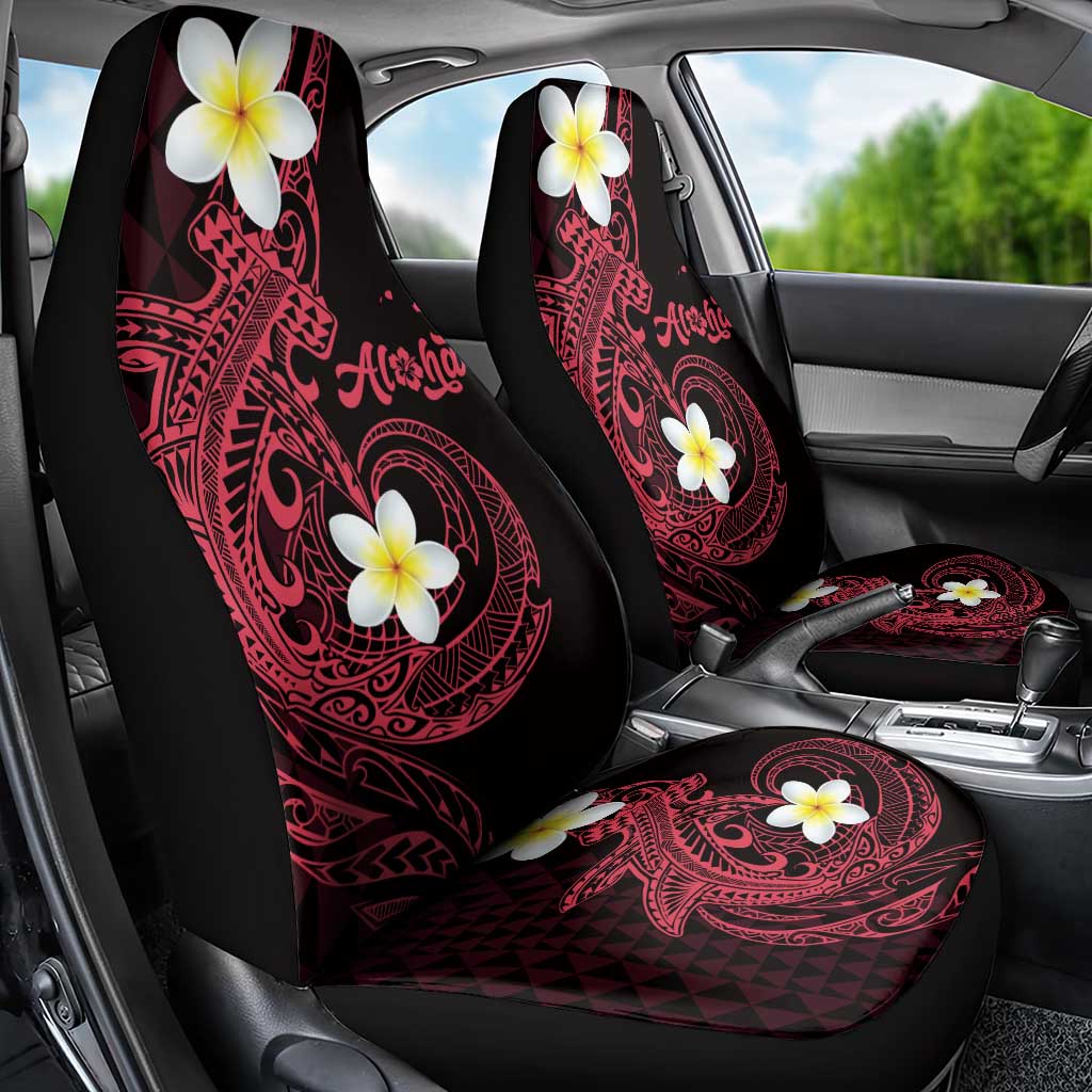 Aloha Hammerhead Shark Car Seat Cover Feverish Pink Hawaiian Kakau Tribal Tattoo