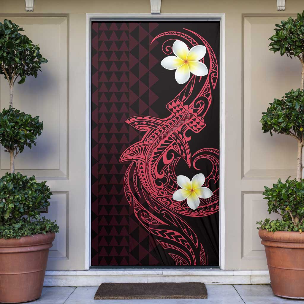 Aloha Hammerhead Shark Door Cover Feverish Pink Hawaiian Kakau Tribal Tattoo - Polynesian Pride