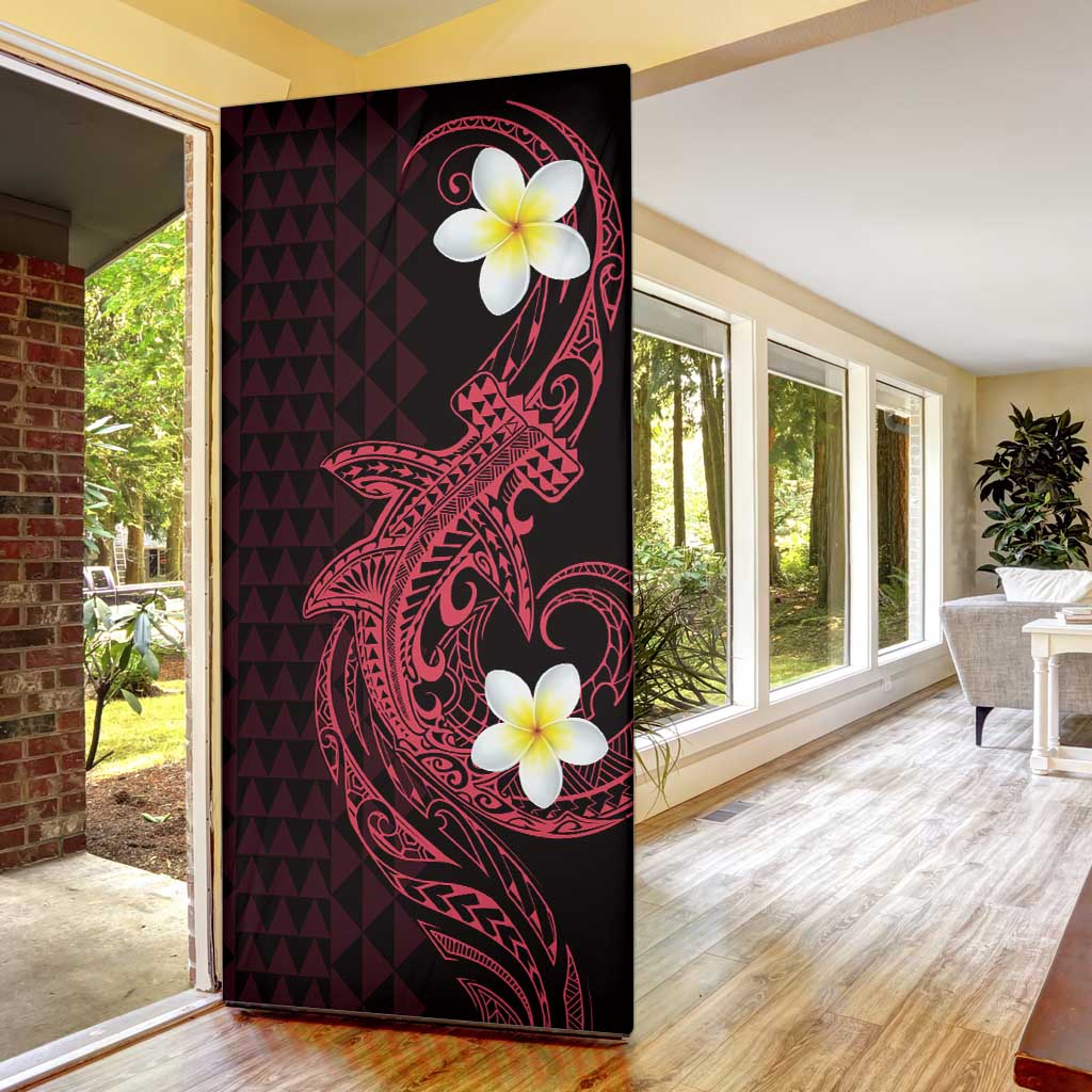 Aloha Hammerhead Shark Door Cover Feverish Pink Hawaiian Kakau Tribal Tattoo - Polynesian Pride