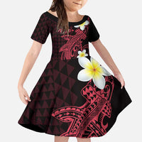 Aloha Hammerhead Shark Family Matching Long Sleeve Bodycon Dress and Hawaiian Shirt Feverish Pink Hawaiian Kakau Tribal Tattoo