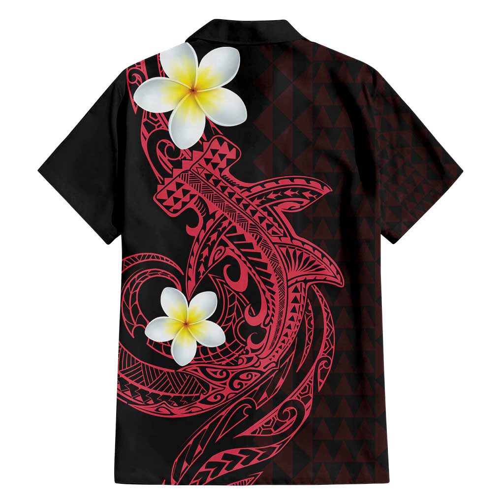 Aloha Hammerhead Shark Family Matching Long Sleeve Bodycon Dress and Hawaiian Shirt Feverish Pink Hawaiian Kakau Tribal Tattoo