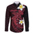 Aloha Hammerhead Shark Family Matching Off The Shoulder Long Sleeve Dress and Hawaiian Shirt Feverish Pink Hawaiian Kakau Tribal Tattoo
