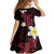Aloha Hammerhead Shark Family Matching Off Shoulder Short Dress and Hawaiian Shirt Feverish Pink Hawaiian Kakau Tribal Tattoo