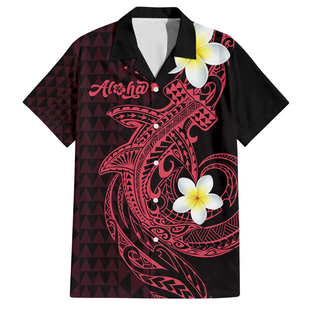 Aloha Hammerhead Shark Family Matching Summer Maxi Dress and Hawaiian Shirt Feverish Pink Hawaiian Kakau Tribal Tattoo