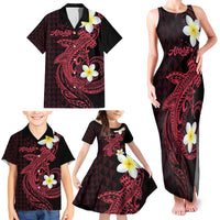 Aloha Hammerhead Shark Family Matching Tank Maxi Dress and Hawaiian Shirt Feverish Pink Hawaiian Kakau Tribal Tattoo